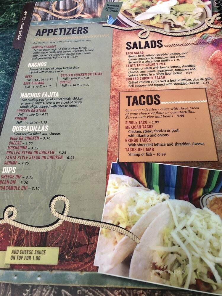 Los Dos Charros Mexican Restaurant - Dale, IN menu_pic