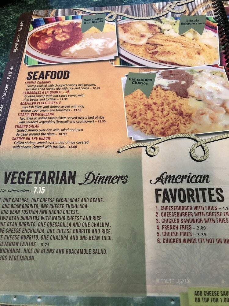Los Dos Charros Mexican Restaurant - Dale, IN menu_pic