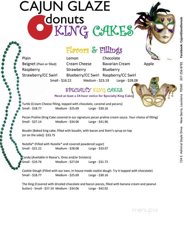 Cajun Glaze Donuts - New Iberia, LA menu_pic