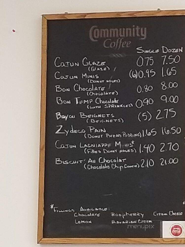 Cajun Glaze Donuts - New Iberia, LA menu_pic