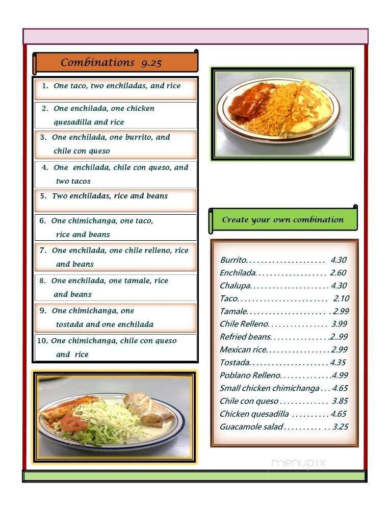 El Pueblito Mexican Restaurant - Coffeyville, KS menu_pic