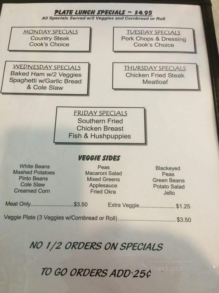 Family Ties Restaurant - Crossville, TN menu_pic