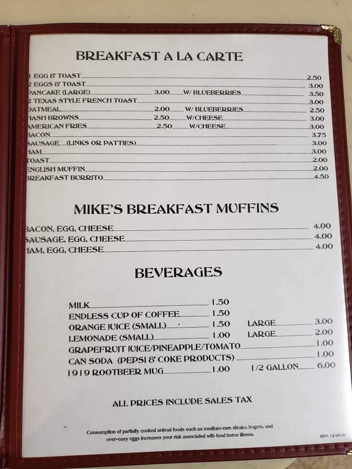 Mike's Bar and Grill - Galesville, WI menu_pic