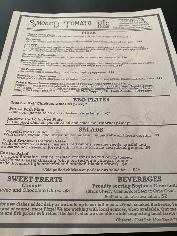 Smoked Tomato Pie - Yreka, CA menu_pic