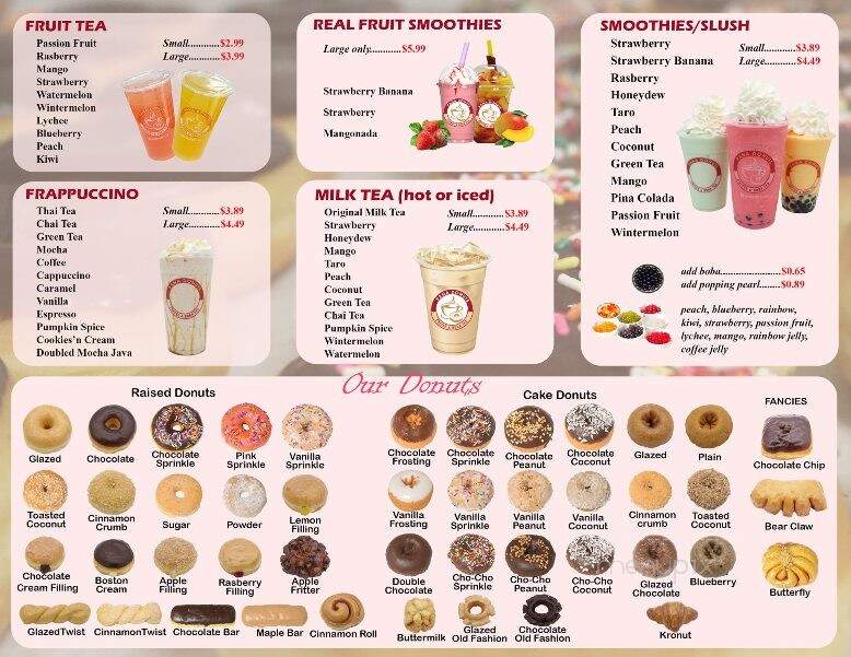 Pana Donuts Coffee & Boba Tea - Indianapolis, IN menu_pic