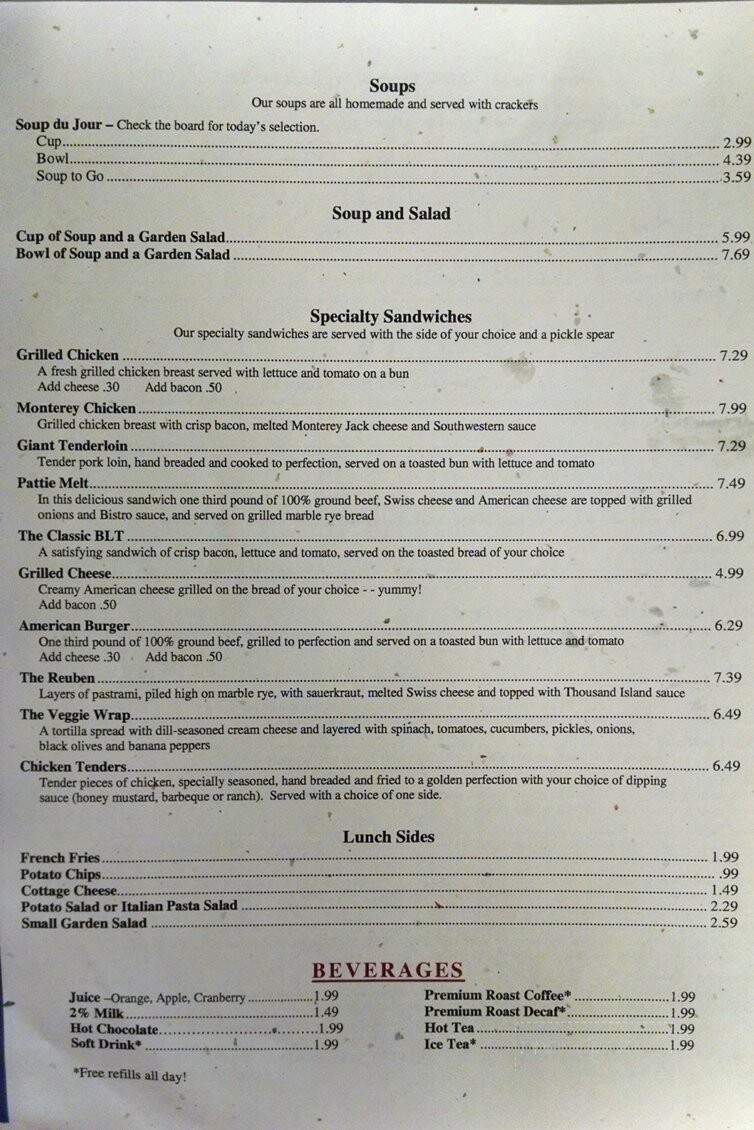 West Side Cafe - Independence, MO menu_pic