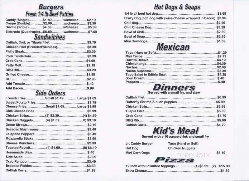 Cadillac Bills - Elsberry, MO menu_pic