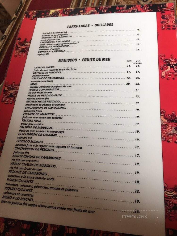 Villa Wellington - Montreal, QC menu_pic