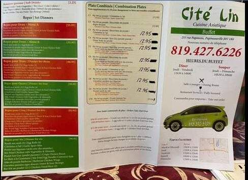 Restaurant Cite Lin Eng - Papineauville, QC menu_pic