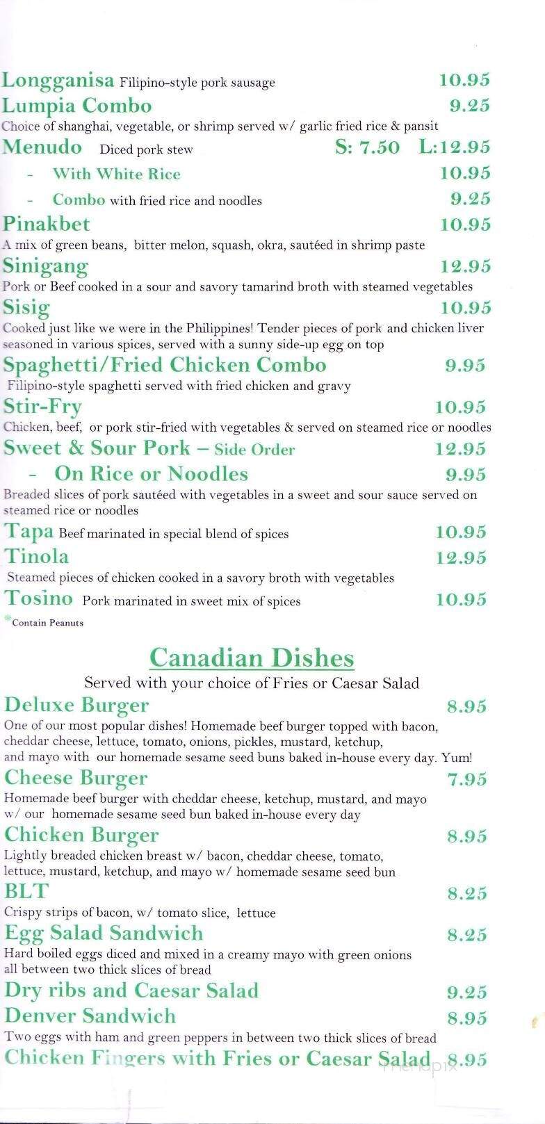 Cesar's Cakes & Cafe - Saskatoon, SK menu_pic