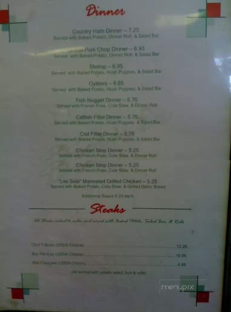 Opal's Restaurant - McKee, KY menu_pic