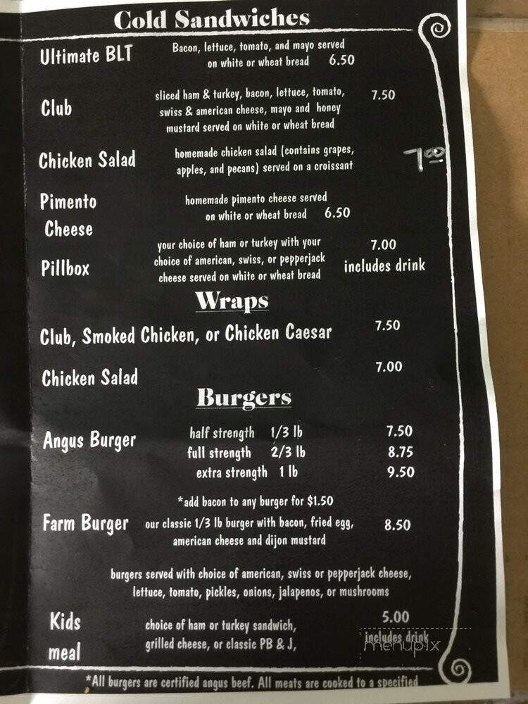 Pill Box Cafe - Highland, AR menu_pic