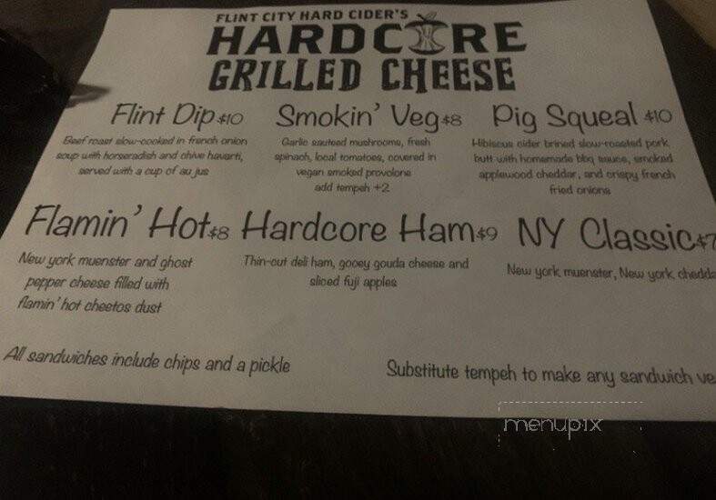 Flint City Hard Cider - Flint, MI menu_pic