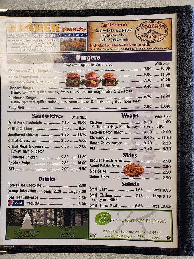 Rachael's Home Cooking - White Pigeon, MI menu_pic
