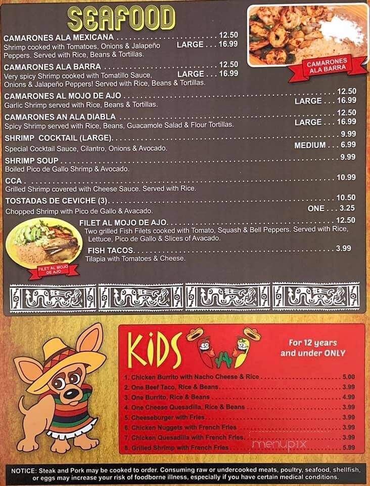 Casa Mexicana - Southern Pines, NC menu_pic