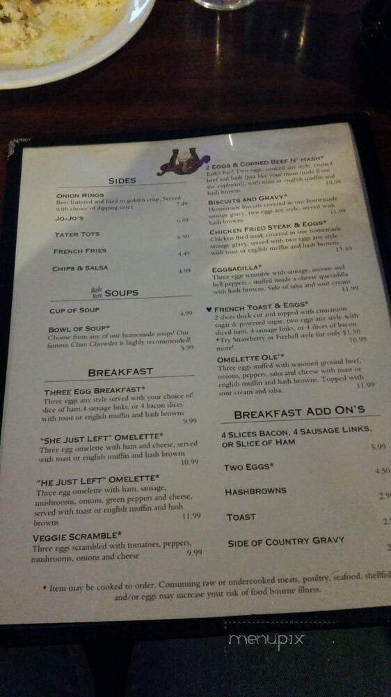 Just Left Pub & Grill - Lynnwood, WA menu_pic