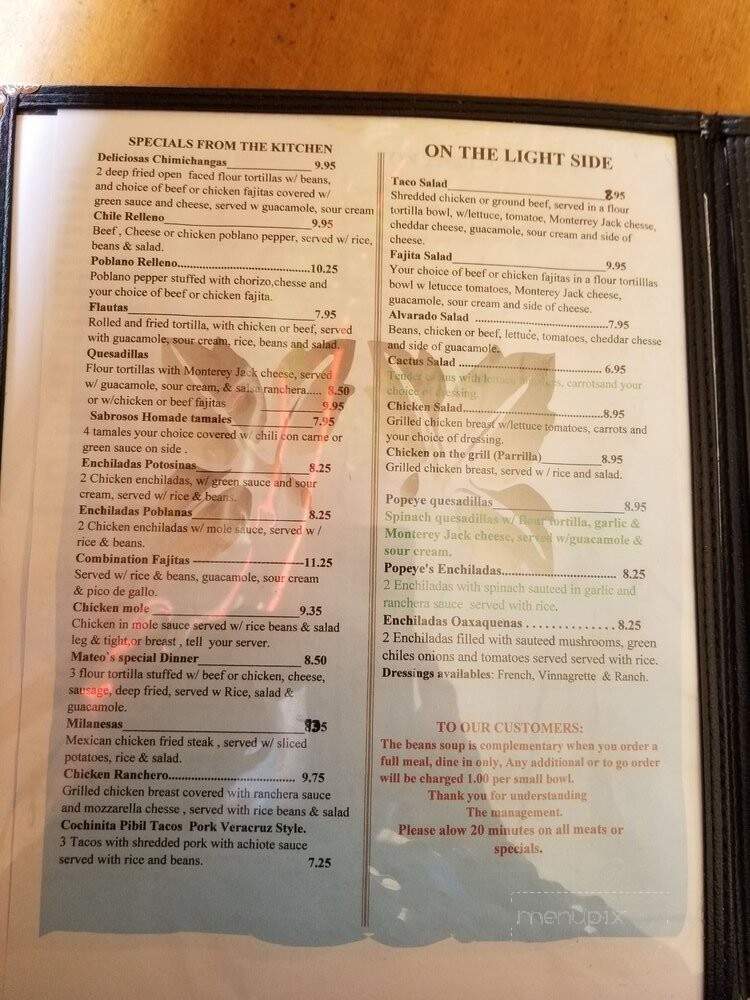 Dos Panchas Mexican Restaurant - Mesquite, TX menu_pic