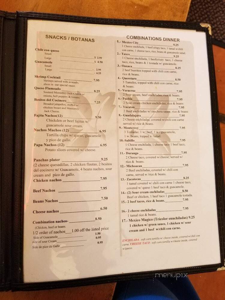 Dos Panchas Mexican Restaurant - Mesquite, TX menu_pic