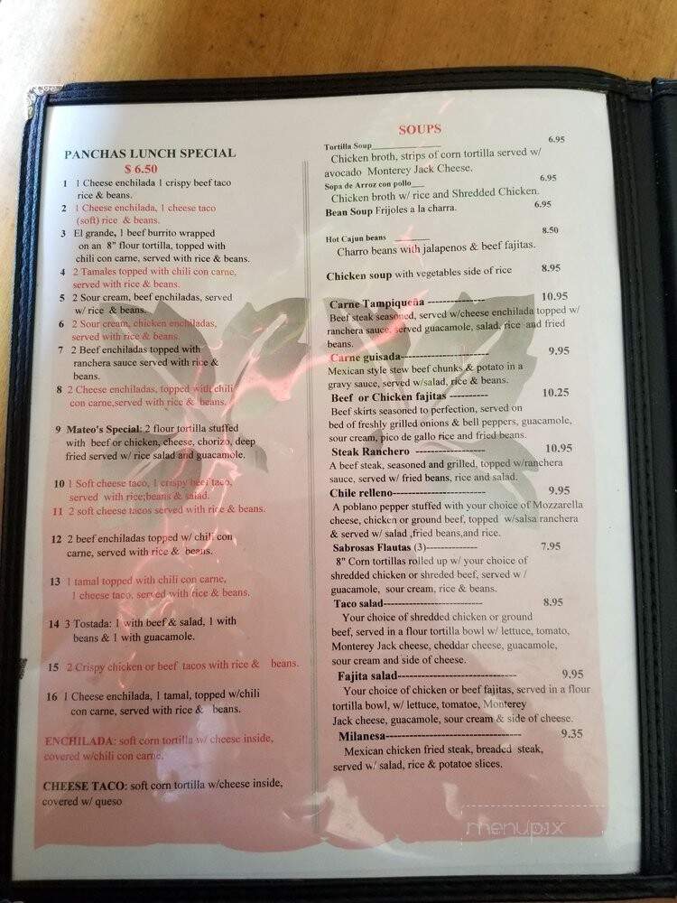 Dos Panchas Mexican Restaurant - Mesquite, TX menu_pic