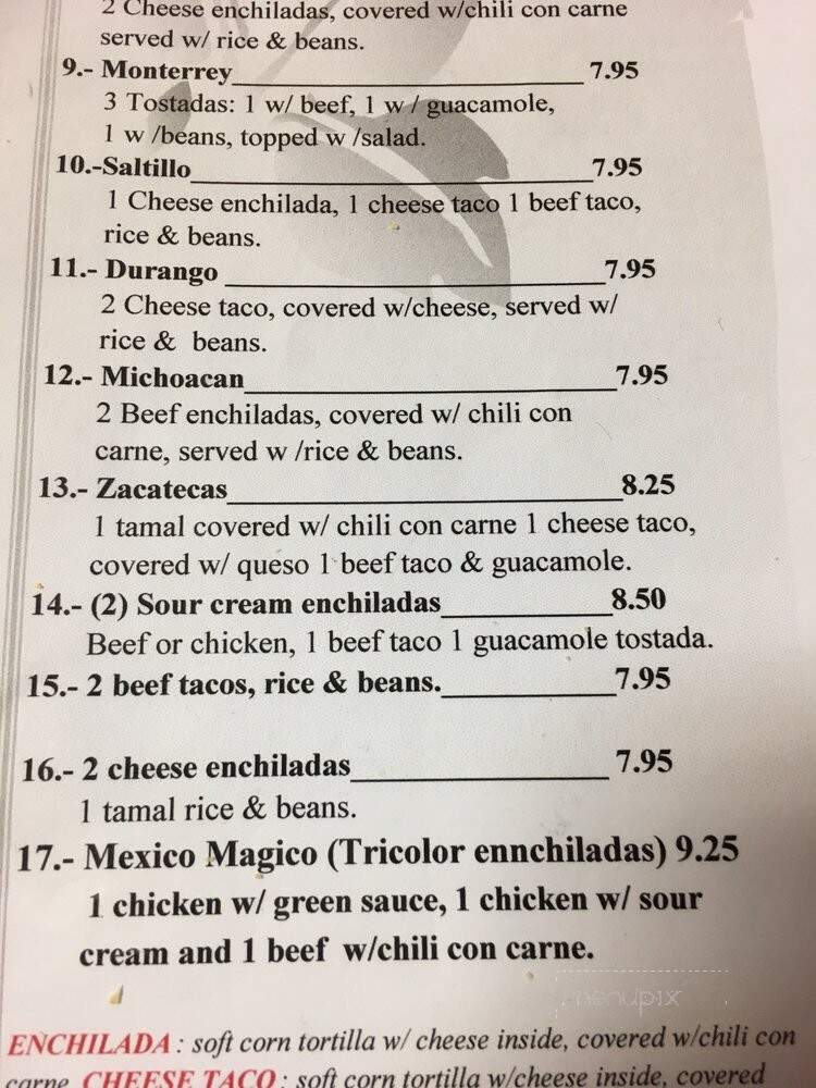 Dos Panchas Mexican Restaurant - Mesquite, TX menu_pic