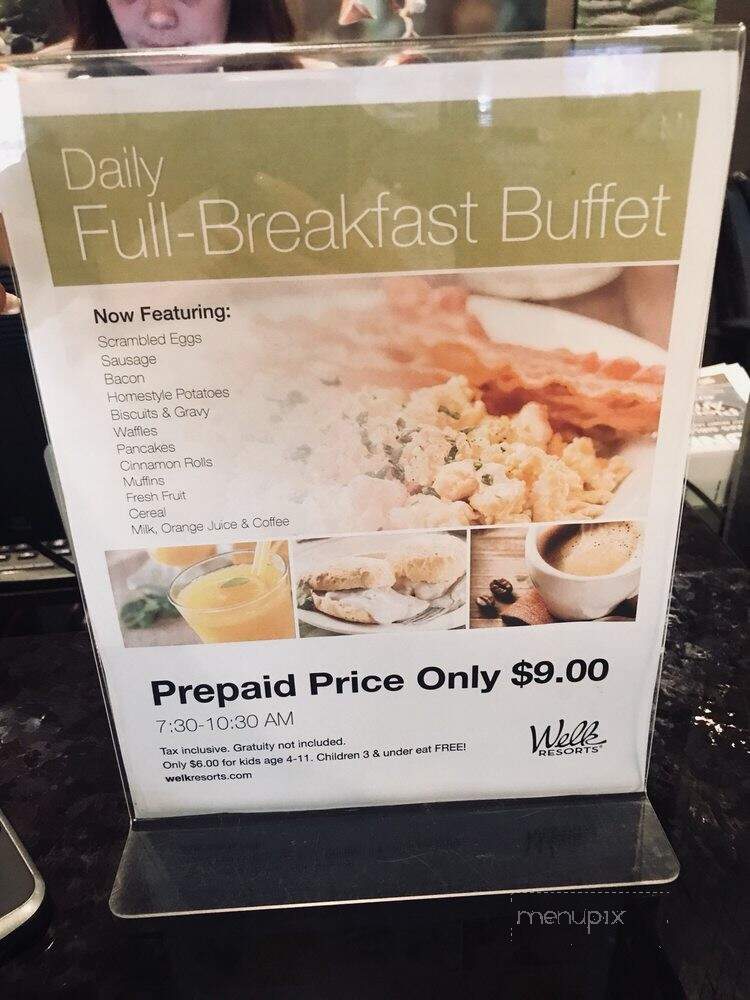 Stage Door Restaurant - Branson, MO menu_pic