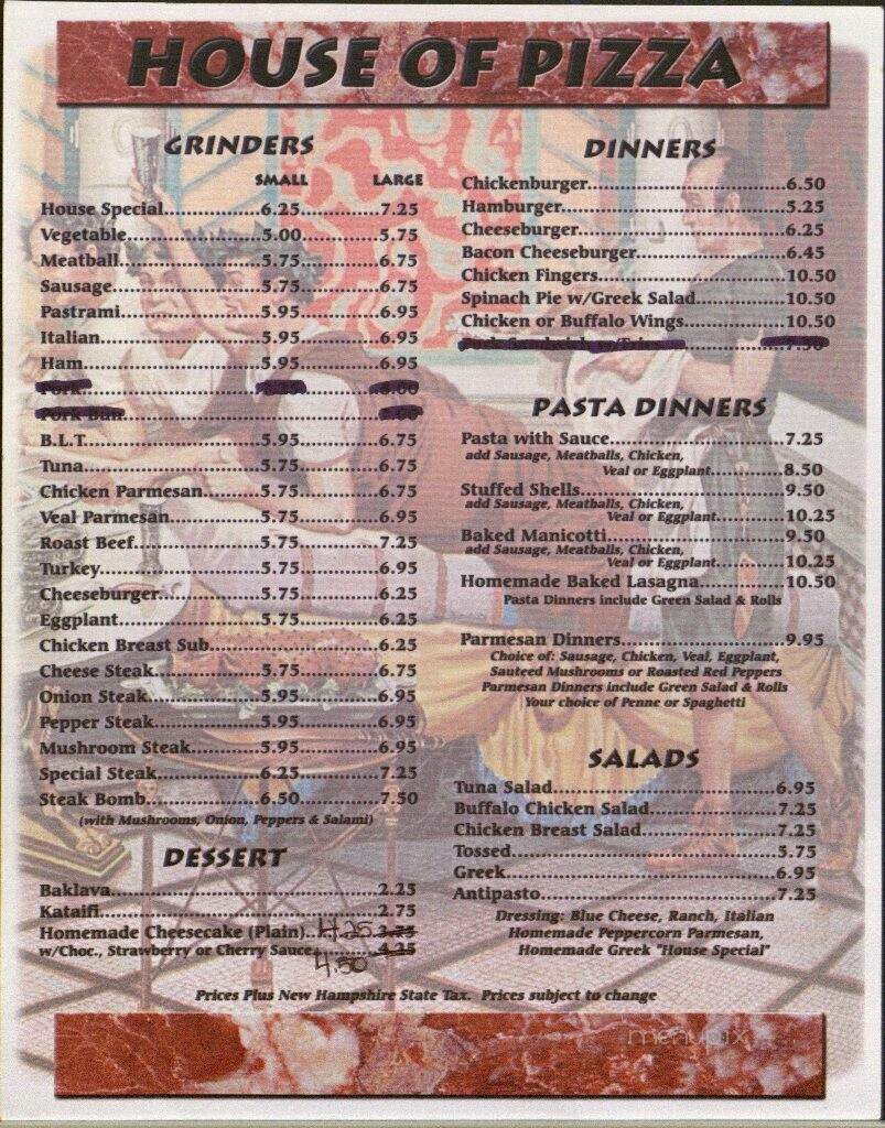 Ashland House Of Pizza - Ashland, NH menu_pic
