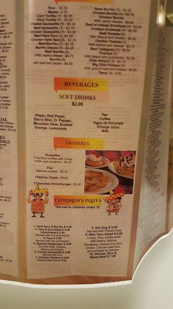 El Ranchero - Brevard, NC menu_pic