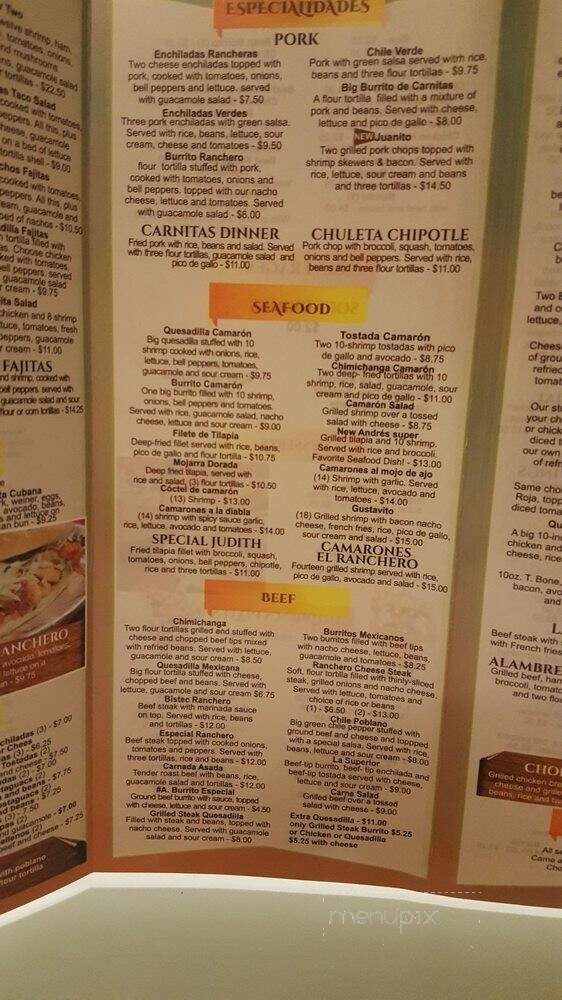 El Ranchero - Brevard, NC menu_pic
