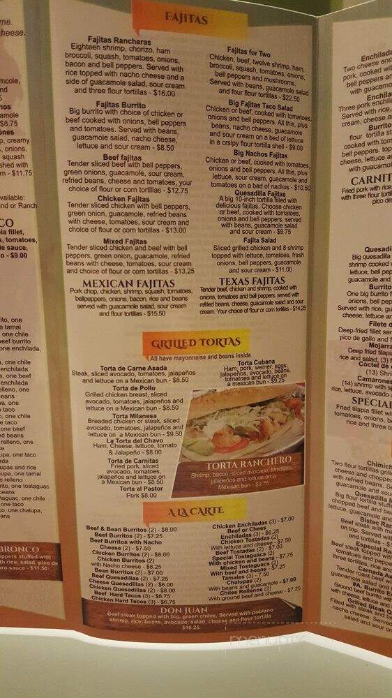 El Ranchero - Brevard, NC menu_pic