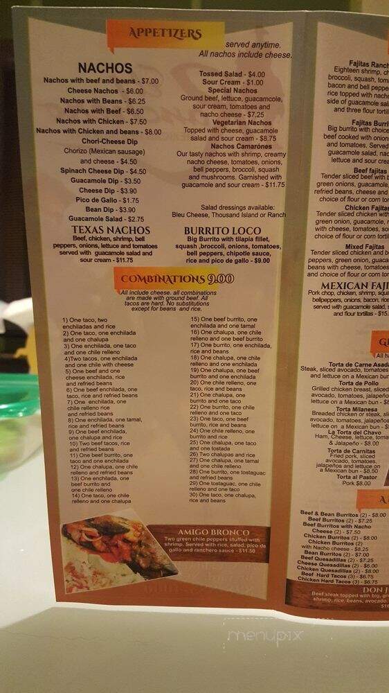 El Ranchero - Brevard, NC menu_pic