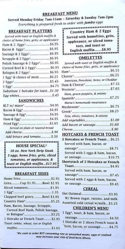 Twenty Four Hundred Diner - Fredericksburg, VA menu_pic