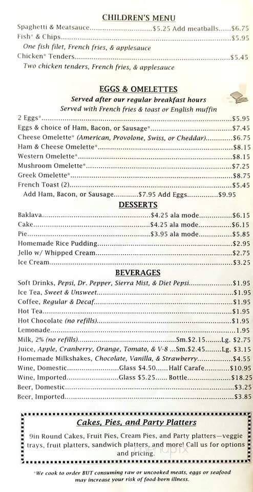 Twenty Four Hundred Diner - Fredericksburg, VA menu_pic