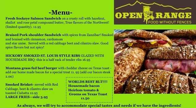 Open Range Good Food Truck - Moscow, ID menu_pic