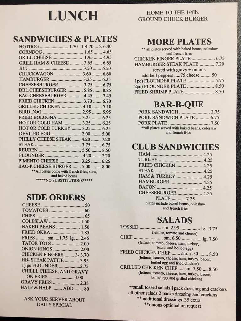B&R Restaurant and BBQ - Belton, SC menu_pic
