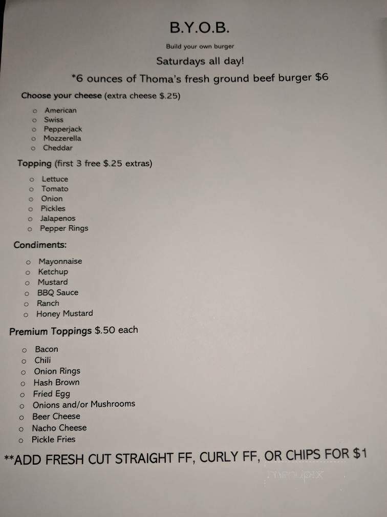 Runts Roadhouse - Sarver, PA menu_pic
