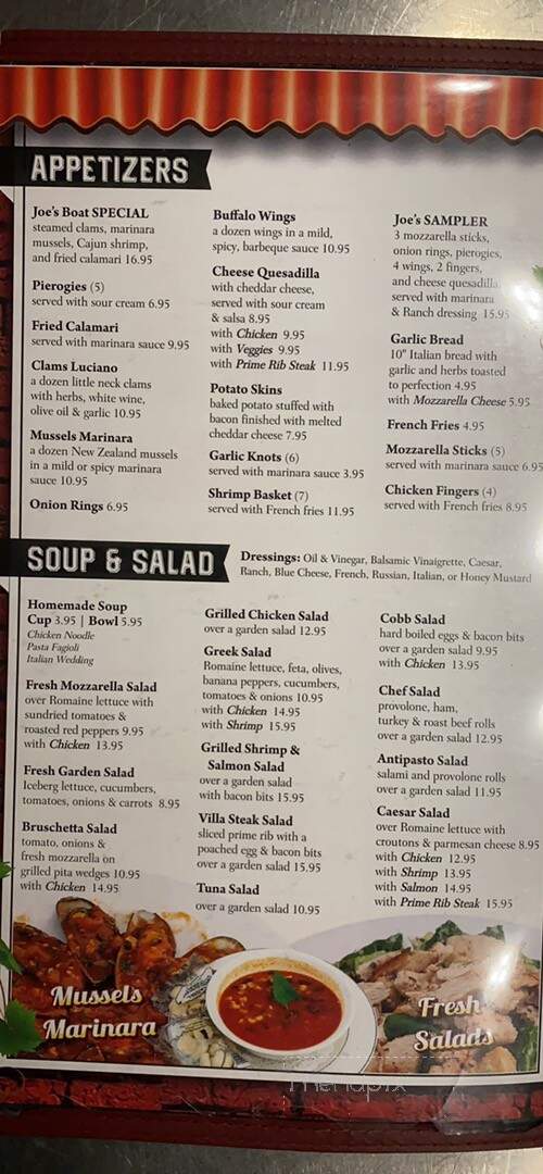 Villa Venice - Oxford, NJ menu_pic