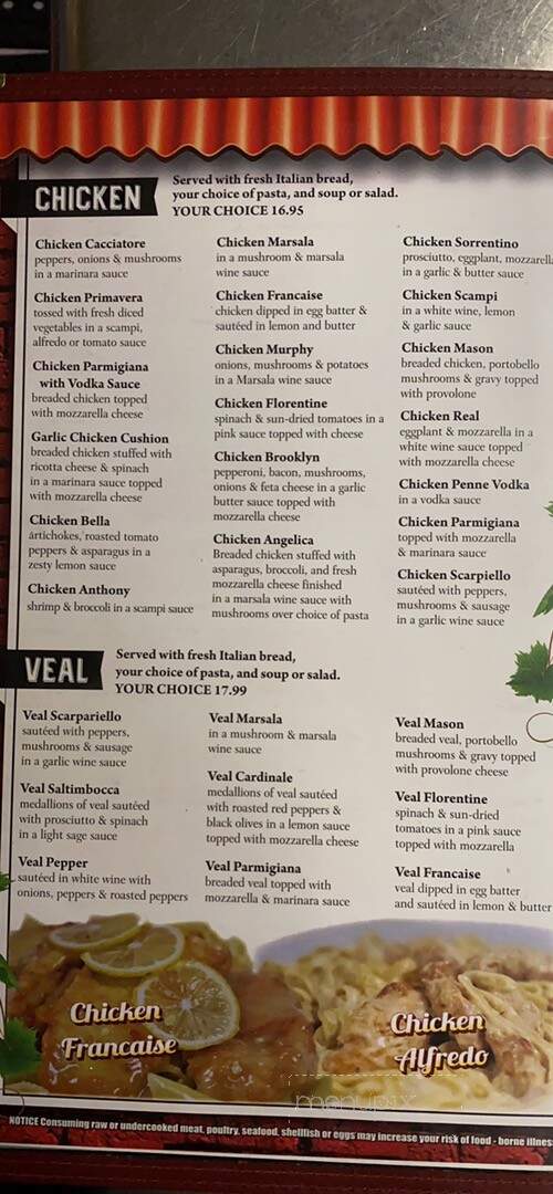 Villa Venice - Oxford, NJ menu_pic