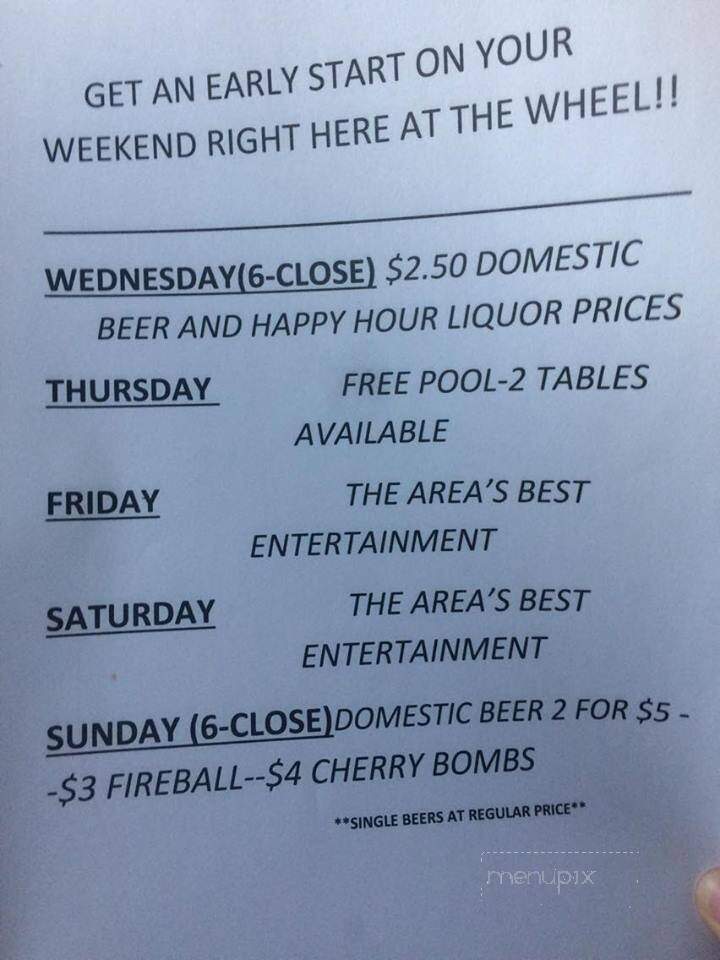 Wagon Wheel Tap - Washington, IA menu_pic
