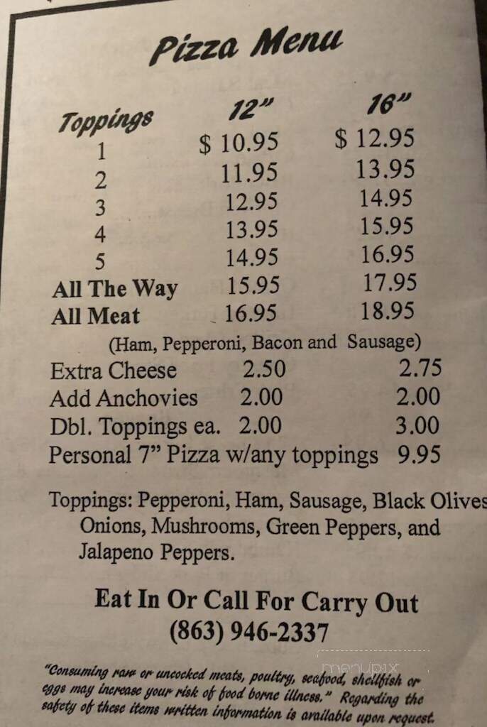 Duck Pub - Okeechobee, FL menu_pic