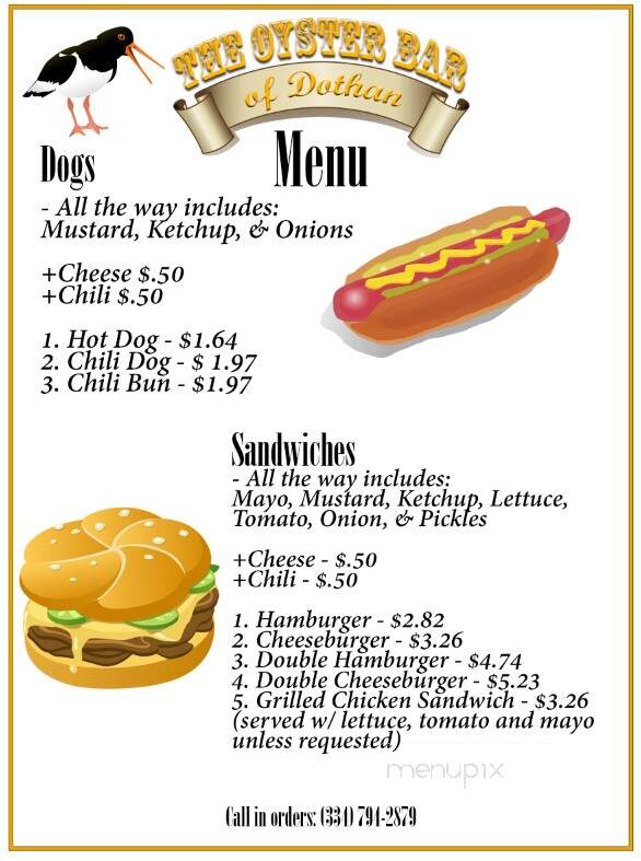 Ann's Oyster Bar - Dothan, AL menu_pic