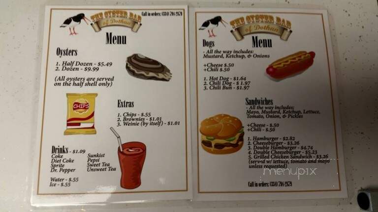 Ann's Oyster Bar - Dothan, AL menu_pic