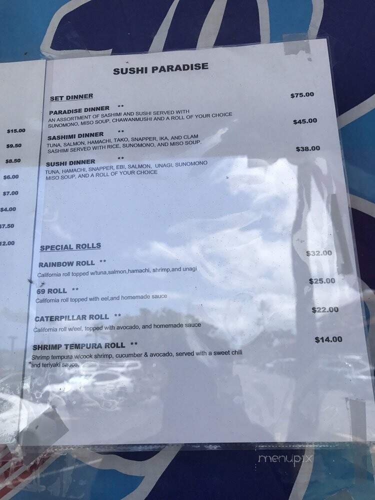 Sushi Paradise - Kihei, HI menu_pic