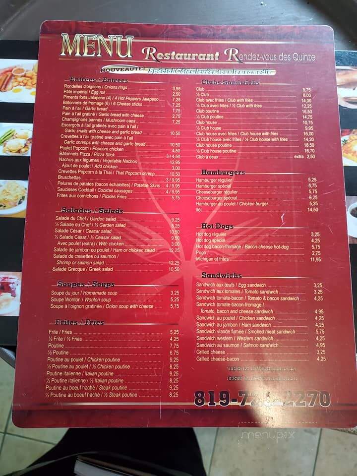 Rendez-Vous Des Quinze - Notre-Dame-Du-Nord, QC menu_pic