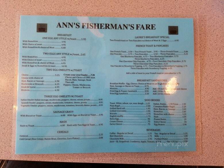 Fisherman's Fare - Cape Vincent, NY menu_pic