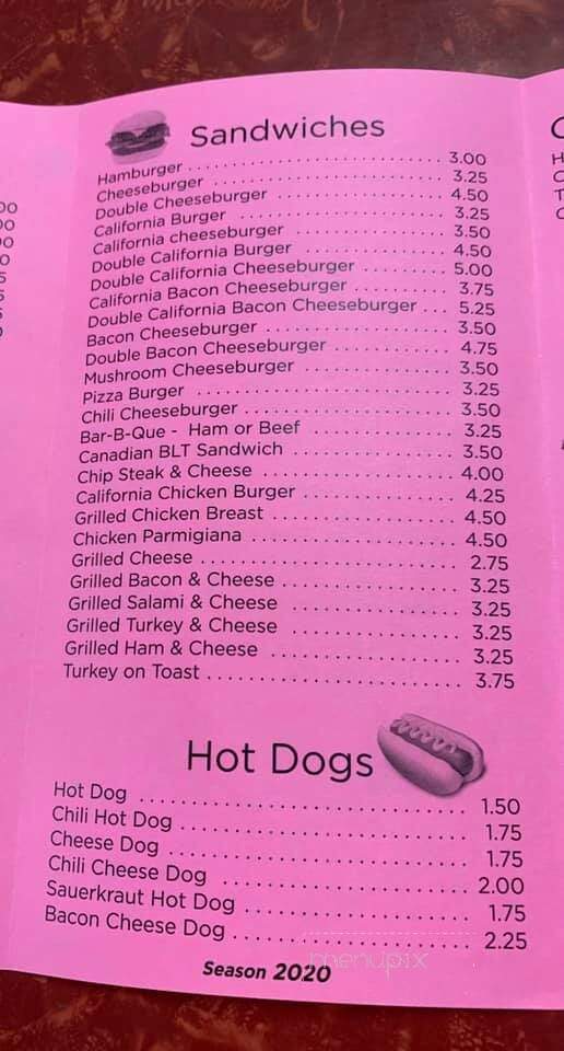 Valley Hi Food Drive-In - West Hazleton, PA menu_pic