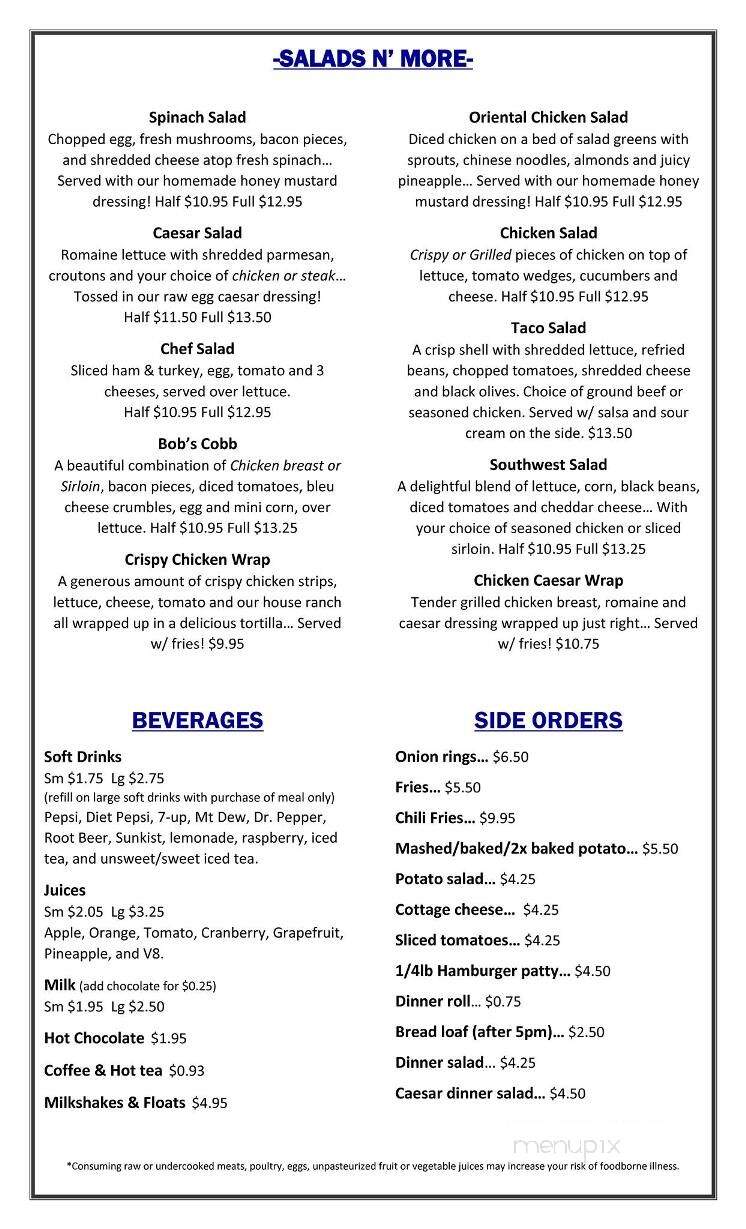Bob's Cafe At The Inn - Moses Lake, WA menu_pic