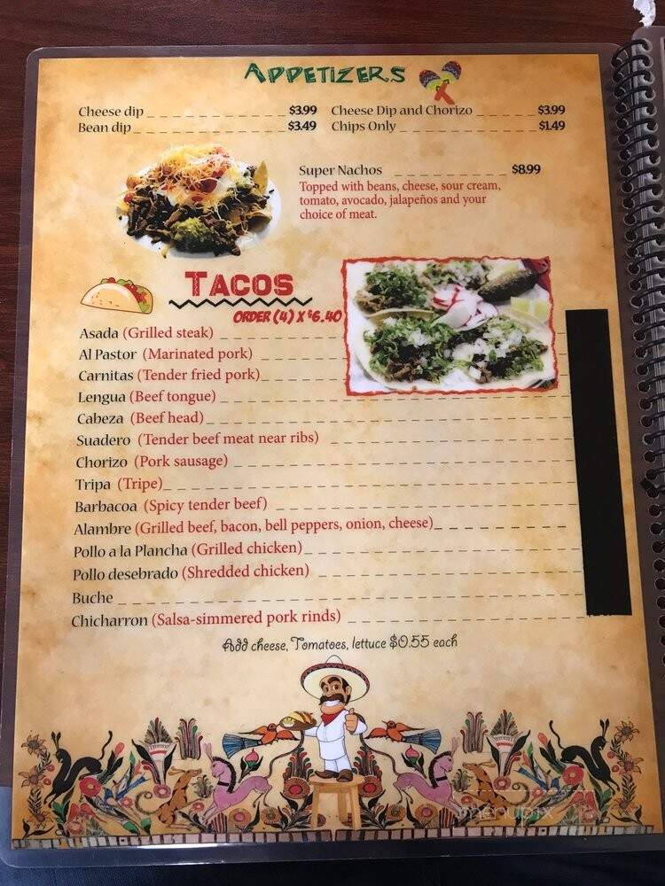 Taco Rico Taqueria - Winston-Salem, NC menu_pic