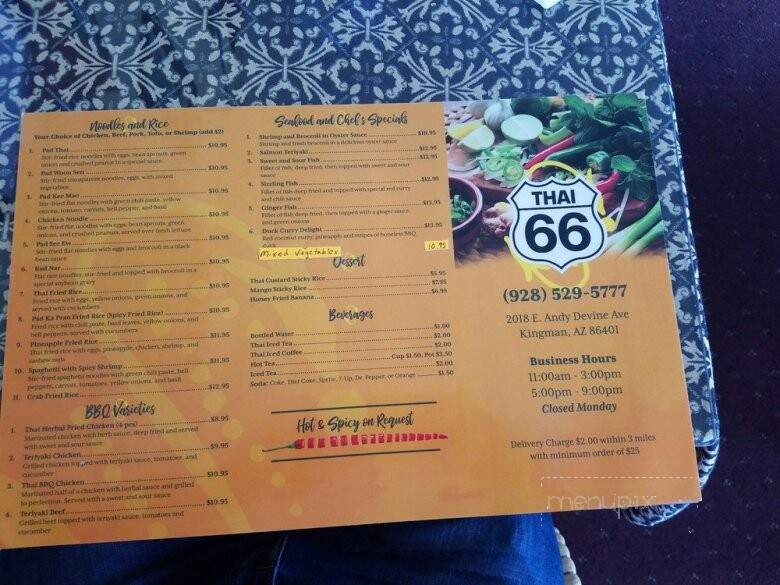 Thai 66 - Kingman, AZ menu_pic