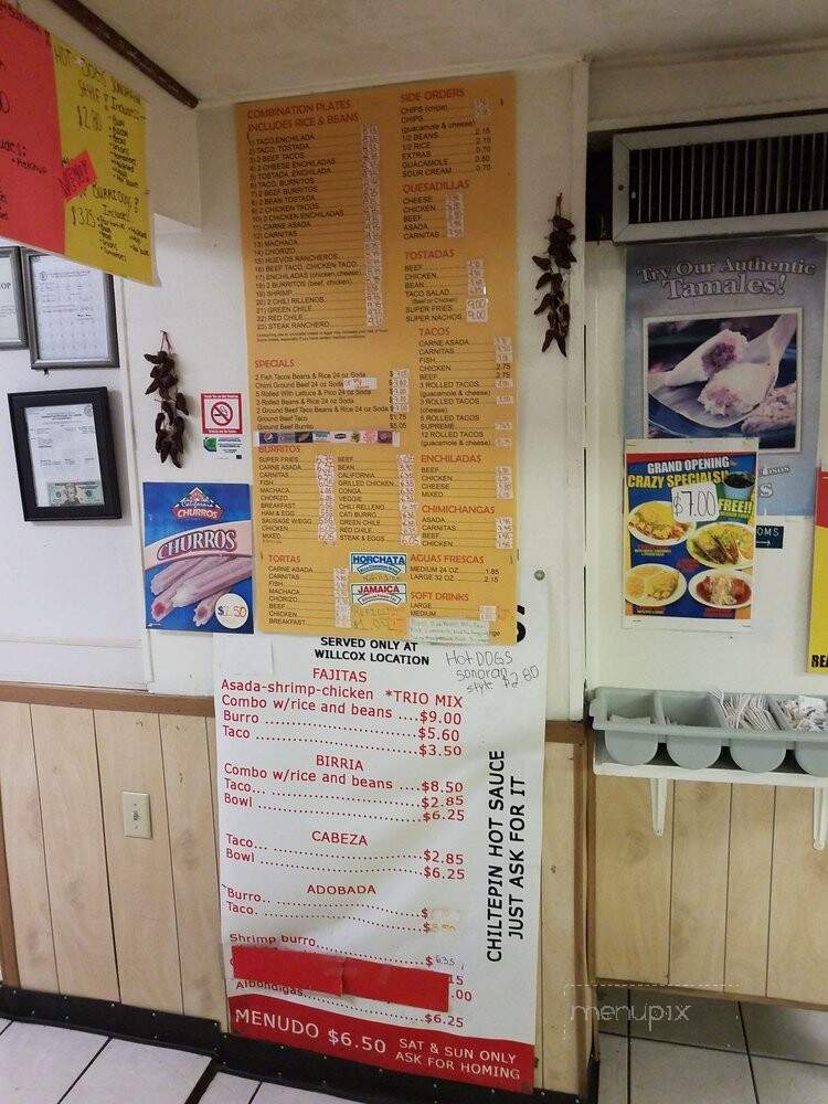 Adolfo's Taco Shop - Willcox, AZ menu_pic