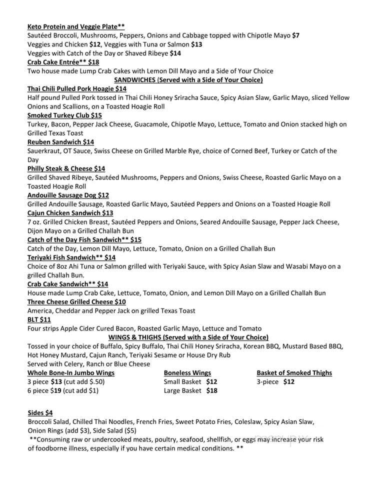 Overtime Bar and Grill - Fernandina Beach, FL menu_pic